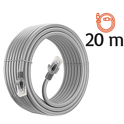 Câble Réseau Ethernet RJ45 Catégorie 6 Connexion Rapide Fiable 20m LinQ Gris pas cher