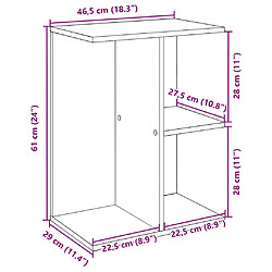 vidaXL Table de chevet blanc 46,5x29x61 cm bois d’ingénierie pas cher