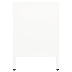 Avis vidaXL Meuble TV Blanc 105x35x52 cm Acier et verre