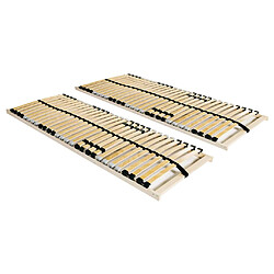 vidaXL Sommiers à lattes sans matelas 2 pcs avec 28 lattes 70x200 cm