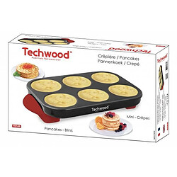 Avis Techwood Crêpière INOX pour Mini crêpes + Pancakes anti-adhésif 6 crêpes 1500W Noire