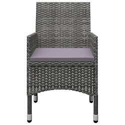 Acheter Salle à manger de jardin 3 pcs,Table et chaise à dîner Gris -MN61770