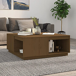 ComfortXL Table Basse Marron Miel 100x101x40,5 Cm Bois Massif De Pin