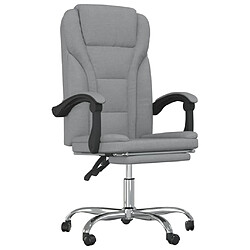 vidaXL Fauteuil inclinable de bureau Gris clair Tissu