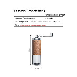 Universal Moulin à café de qualité, broyeur à café manuel, broyeur à café portable, outillage d'usine de cuisine en acier inoxydable(Bois) pas cher