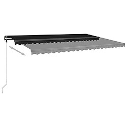 Maison Chic Auvent manuel rétractable,Store manuel de porte avec LED 500x350 cm Anthracite -GKD23560 pas cher