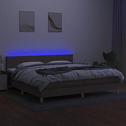 Avis vidaXL Sommier à lattes de lit et matelas et LED Taupe 200x200cm Tissu