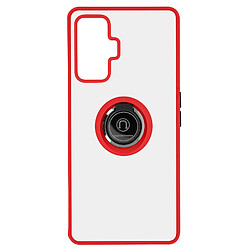 Avizar Coque Xiaomi Poco F4 GT Bi-matière Bague Métallique Support Vidéo rouge