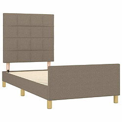 Acheter Maison Chic Lit adulte - Cadre Structure de lit avec tête de lit Contemporain Taupe 90x200 cm Tissu -MN73418