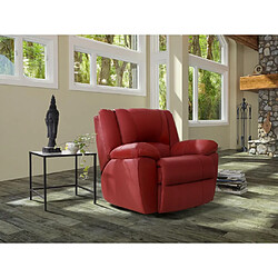 Vente-Unique Fauteuil relax en cuir AROMA - Rouge