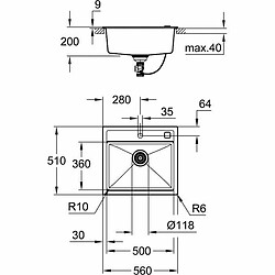 Évier simple Grohe K700 Gris pas cher