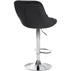 Acheter Decoshop26 Tabouret de bar en velours noir coutures décoratives pivotant support métal chromé TDB10676