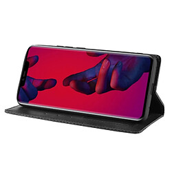 Wewoo Housse Coque Étui en cuir à boucle magnétique avec texture rétro et pour HuMate 20 Pro, support emplacements pour cartes porte-monnaie (Noir) pas cher