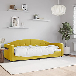 vidaXL Lit de repos sans matelas jaune 80x200 cm velours