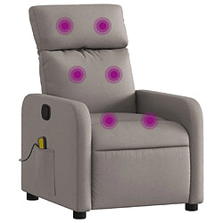 vidaXL Fauteuil de massage inclinable Taupe Tissu