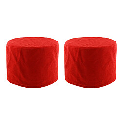 2pcs Housse de Tabouret Rond 28x28cm - Rouge