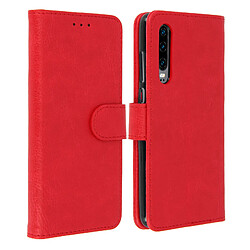 Avizar Housse Huawei P30 Étui Portefeuille Support Stand - Rouge