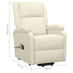 vidaXL Fauteuil de massage Crème Tissu pas cher