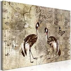 Decoshop26 Tableau toile de décoration murale impression premium en 1 partie sur châssis en bois motif Grues rétro 120x80 cm 11_0015337