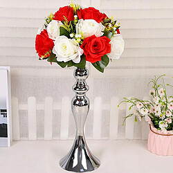 Acheter 26cm Réaliste Artificielle Rose Fleurs Boule 15 Têtes De Mariage Bouquet Décor Blanc Rouge