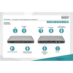 DIGITUS Dockingstation Thunderbolt3 7 Port, 4K/60Hz, 8K/30Hz pas cher