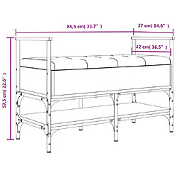 vidaXL Banc à chaussures chêne sonoma 85,5x42x57,5 cm bois ingénierie pas cher