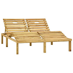 Maison Chic Chaise longue double et coussins | Bain de soleil Relax | Transat crème Bois de pin imprégné -GKD53952