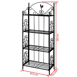 Avis Helloshop26 Etagère 4 niveaux intérieur ou extérieur pour plantes fleurs 61 cm acier noir 2702001/2