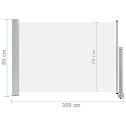 vidaXL Auvent latéral rétractable de patio 80x300 cm Crème pas cher