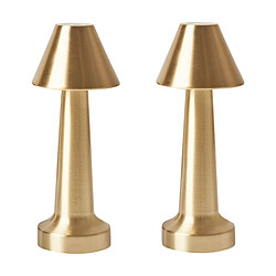 Beliani Lot de 2 lampes de table sans fil doré JOANES