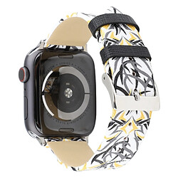 Avis Wewoo Thorns Impression Bracelet de montre en cuir véritable pour Apple Watch séries 3 et 2 et 1 42 mm or