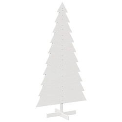 vidaXL Arbre de Noël en bois pour décoration blanc 180 cm pin massif