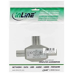 Avis InLine Distributeur T pour TV (double prise femelle) 1x coax fem. à 2x coax mâl.