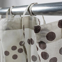 Thedecofactory DOTS - Voilage en coton à motifs pois chocolat et blanc 110x250