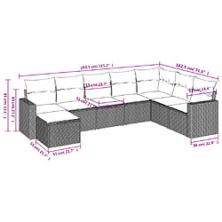 Avis Maison Chic Salon de jardin 8 pcs avec coussins | Ensemble de Table et chaises | Mobilier d'Extérieur gris résine tressée -GKD21972