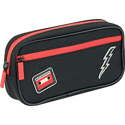 Lauren & Johnny 50508 Johnny Trousse zippée Noir avec accents rouges 21 x 5,5 x 9,5 cm