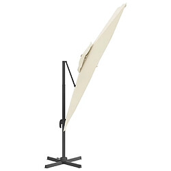 Avis vidaXL Parasol cantilever à double toit Blanc sable 400x300 cm