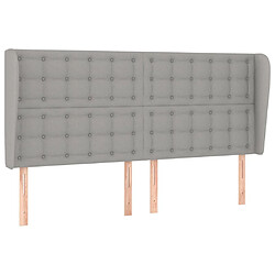 vidaXL Tête de lit avec oreilles Gris clair 163x23x118/128 cm Tissu