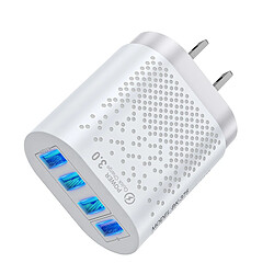 Acheter Fast Charge 4 USB Port Hub Chargeur Mural Adaptateur Secteur Prise Américaine Cube Blanc