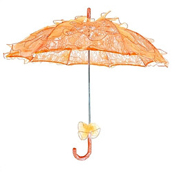 Wewoo Décorations de Fête Mariage Dentelle Coton Parapluie Danser Photographie Prop Orange