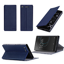 Etui luxe Sony Xperia XZ1 4G bleu Ultra Slim Style Cuir avec stand - Housse coque de protection Sony XZ1 Dual Sim smartphone 2017 / 2018 - Accessoires pochette cover XEPTIO case