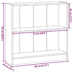 vidaXL Bibliothèque sonoma gris 80x24x76 cm bois d'ingénierie pas cher