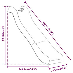 vidaXL Toboggan de jeu bleu 174x38 cm polypropylène pas cher