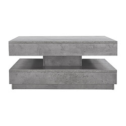 Helloshop26 Table basse avec plateau tournant 76 x 76 cm bois gris béton 03_0004128