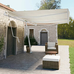 vidaXL Jeu de poteaux d'auvent blanc 600x245 cm fer