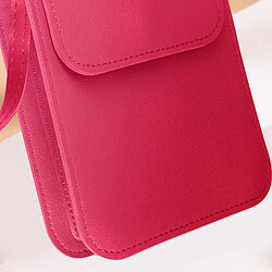 Avizar Pochette Bandoulière Smartphone avec Rangement carte Sangle 135cm rose pas cher