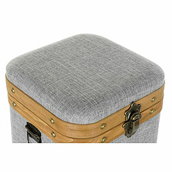 Set de boîtes décoratives DKD Home Decor Gris Bois Polyester (3 pcs)