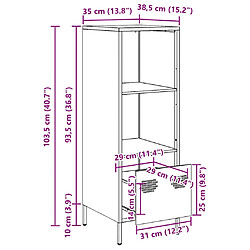 vidaXL Buffet haut rose 35x39x103,5 cm acier pas cher