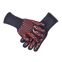 Justgreenbox Gants de barbecue avec bande anti-dérapante en silicone four résistant à la chaleur 500 ~ 800 ? gril résistant - T6112211958064