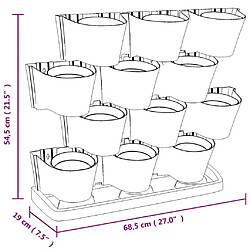 vidaXL Ensemble de jardinières verticales 12 pcs Anthracite PP pas cher